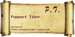 Poppert Tibor névjegykártya